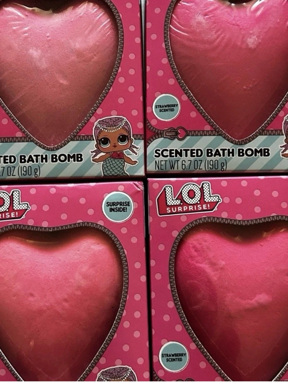 L.O.L. Surprise! Heart-Shaped Bath Bombs - Bright Pink - Set of Four - Picture 2 of 12